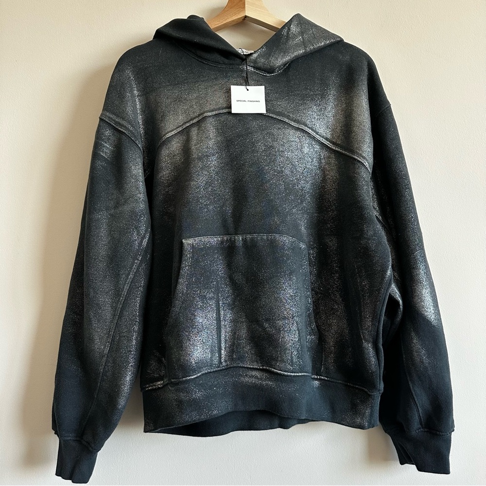 Zara Metallic Hoodie Sweatshirt - Picture 5 of 10
